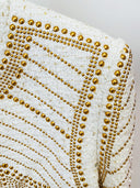 White Embellished Tweed Blazer