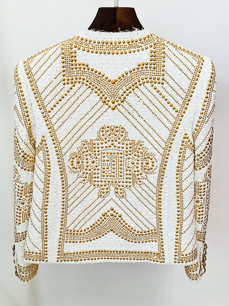 White Embellished Tweed Blazer