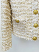 Double Breasted Golden Tweed Blazer