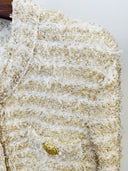 Double Breasted Golden Tweed Blazer