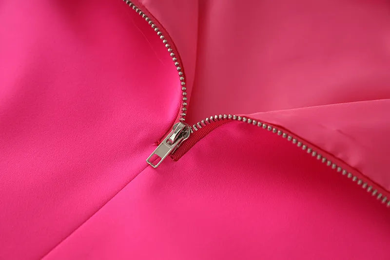 Two-Piece Skirt Set in fuchsia