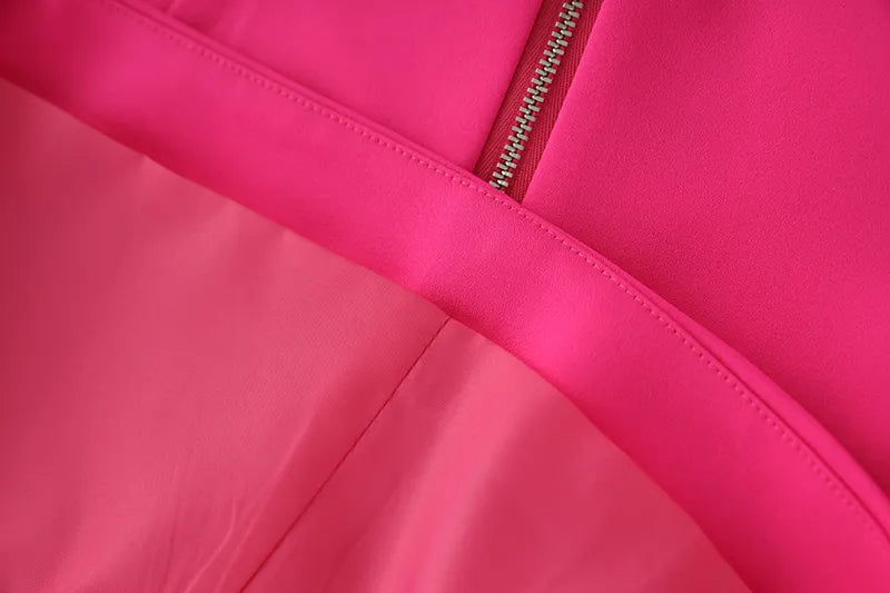 Two-Piece Skirt Set in fuchsia