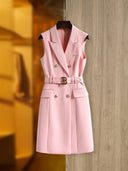 Vestido estilo blazer Paola en rosa 