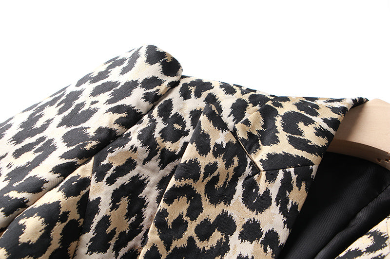 Double Breasted Leopard Trendy Blazer