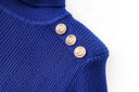 Sia Long Sleeve Wool Top in Royal Blue