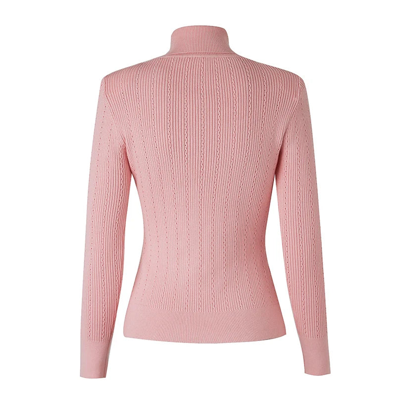 Sia Long Sleeve Wool Top in Pink