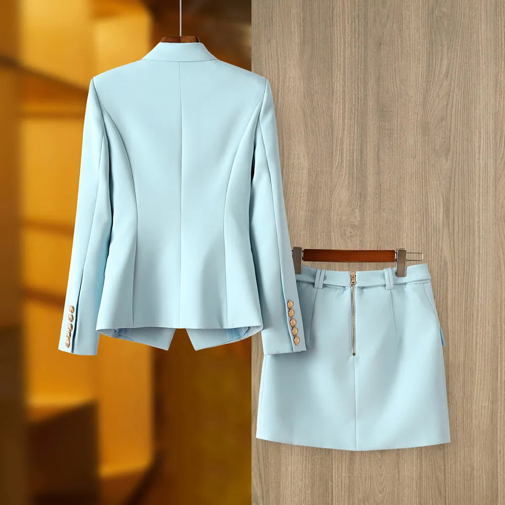 Two-Piece Skirt Set in sky blue