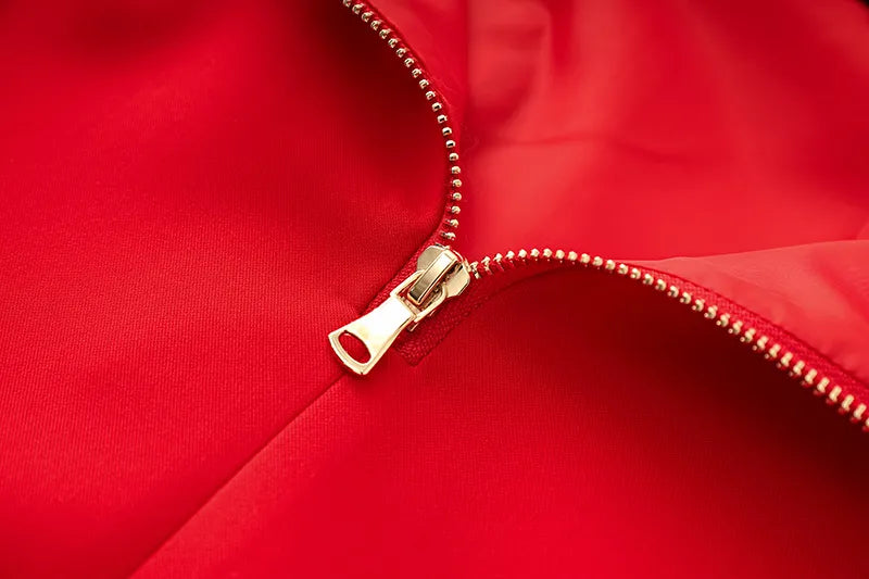 Two-Piece Skirt Set in red