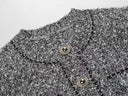 Stylish Chain Decor O-Neck Long Sleeve Single-Breasted Knit Cardigan