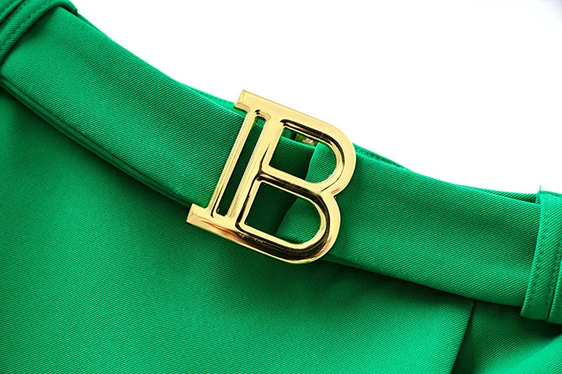 Two-Piece Skirt Set in green