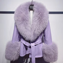 GIACCA IN VERA PELLE DI VOLPE COLORE LAVANDA