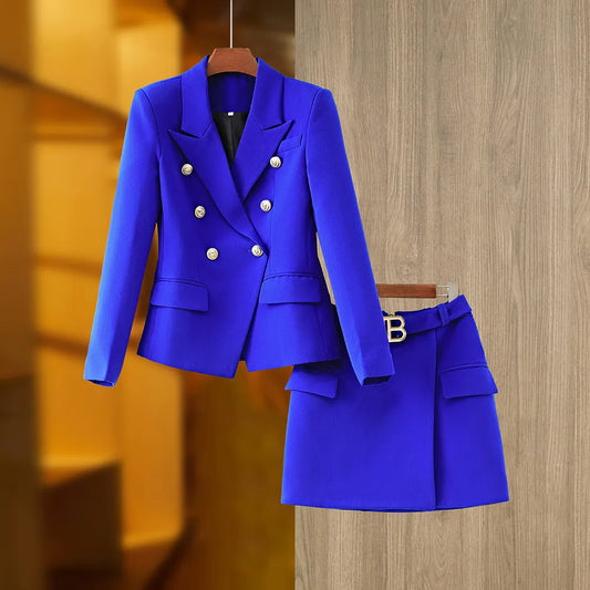 Two-Piece Skirt Set in royal blue