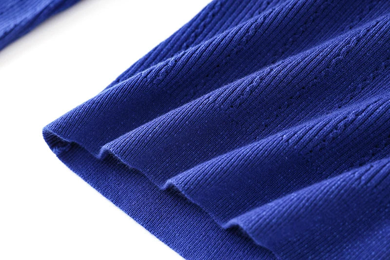 Sia Long Sleeve Wool Top in Royal Blue