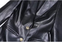 Classic PU Notched Blazer – Black Slim Fit