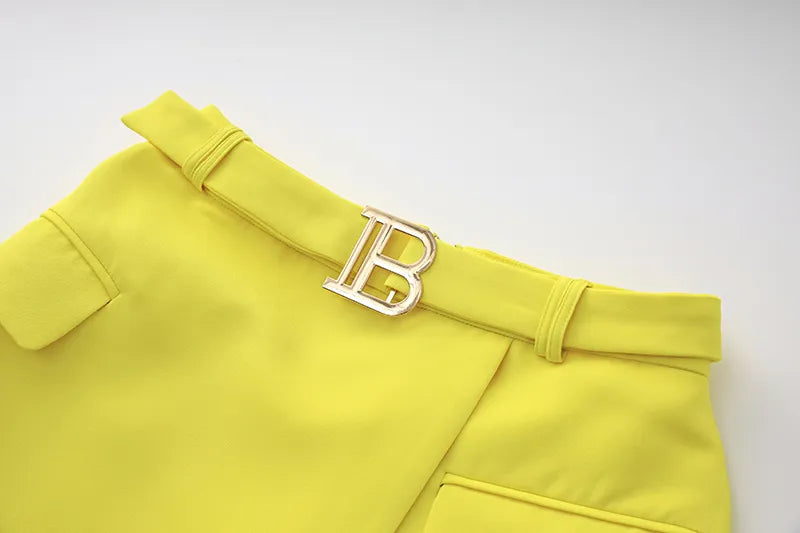Two-Piece Skirt Set in yellow