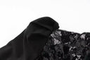 Vintage Puff Sleeve Sequin Double-Breasted Notched Blazer
