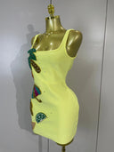 Limoncello Escape Embellished Mini Dress