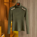 Sia Long Sleeve Wool Top in Army Green