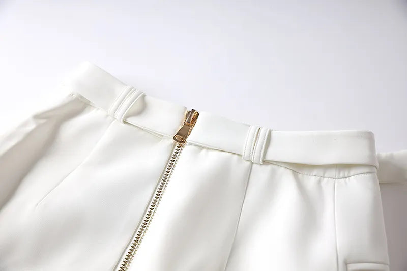 Two-Piece Skirt Set in white and black colors