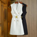 Vestido estilo blazer Paola en negro/blanco 