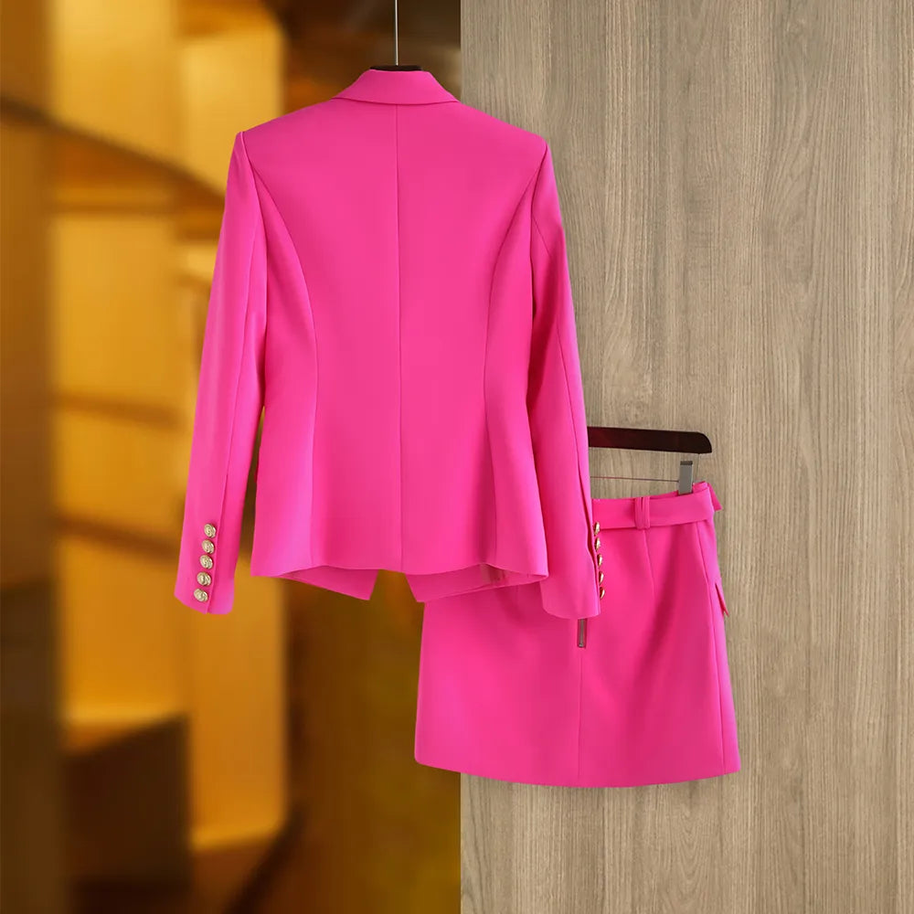Two-Piece Skirt Set in fuchsia