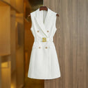 Vestido estilo blazer Paola en negro/blanco 