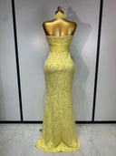 Lemon Belle Embellished Evening Gown