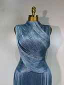 Ice Blue Fringe Bandage Dress