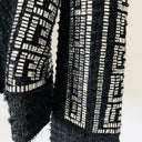 BLAZER CRUZADO DE TWEED CON DECORACIONES NEGRO 