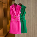 Vestido Paola Blazer en Fucsia/Verde 