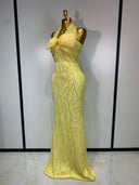 Lemon Belle Embellished Evening Gown