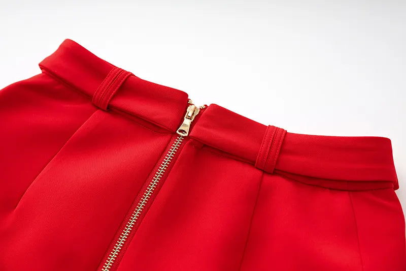 Two-Piece Skirt Set in red