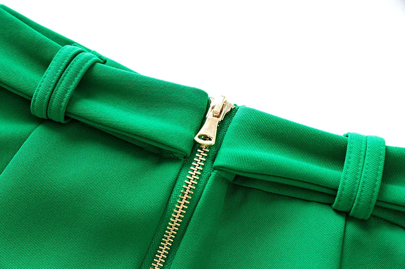 Two-Piece Skirt Set in green