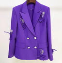 BLAZER DOPPIOPETTO VIOLA CON STRASS 
