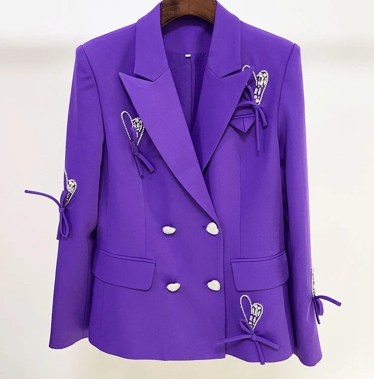 Double Breasted Blazer in Purple