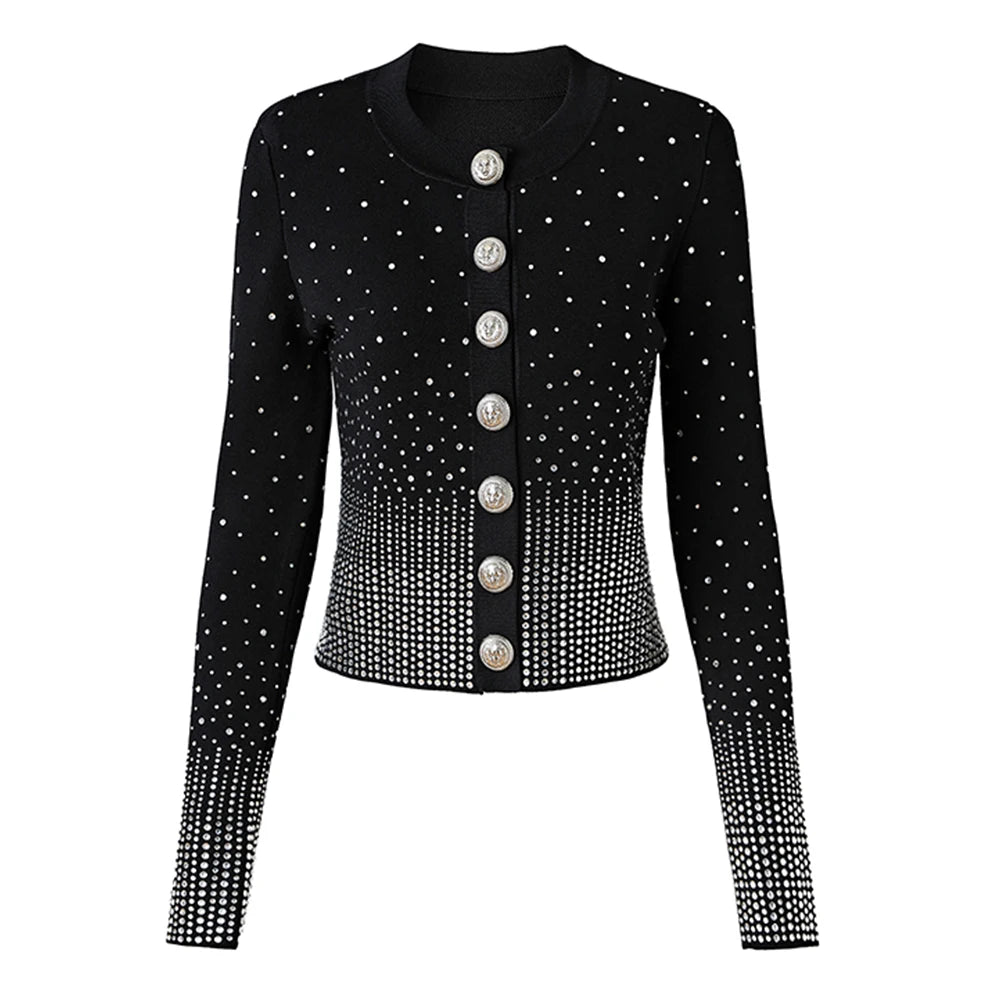 Rula Long Sleeve Wool Jeweled Sweater