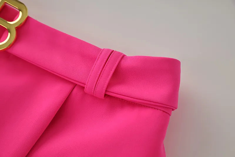 Two-Piece Skirt Set in fuchsia