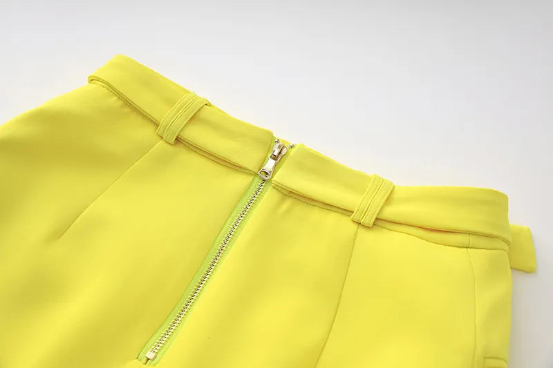 Two-Piece Skirt Set in yellow