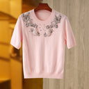 Top in lana a maniche corte Lara