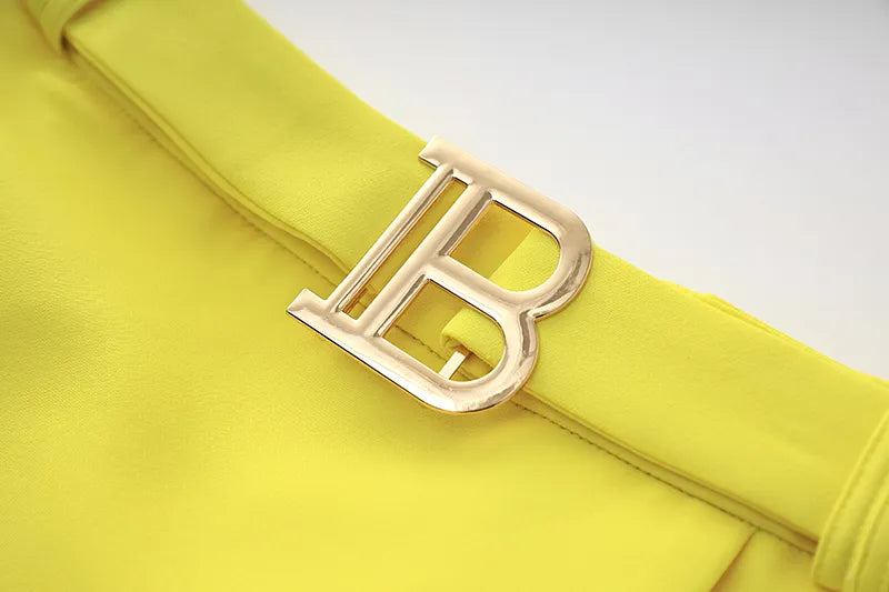 Two-Piece Skirt Set in yellow