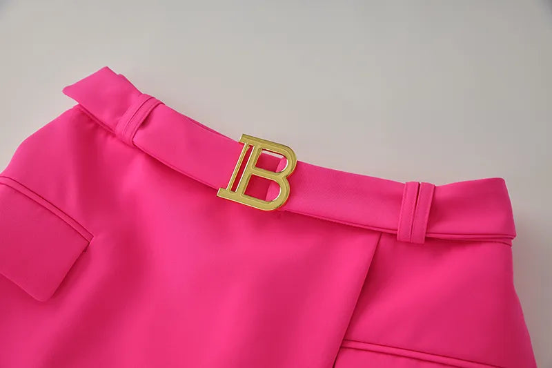 Two-Piece Skirt Set in fuchsia