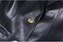 Classic PU Notched Blazer – Black Slim Fit