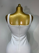 White Citrus Crystal Embellished Bandage Mini Dress