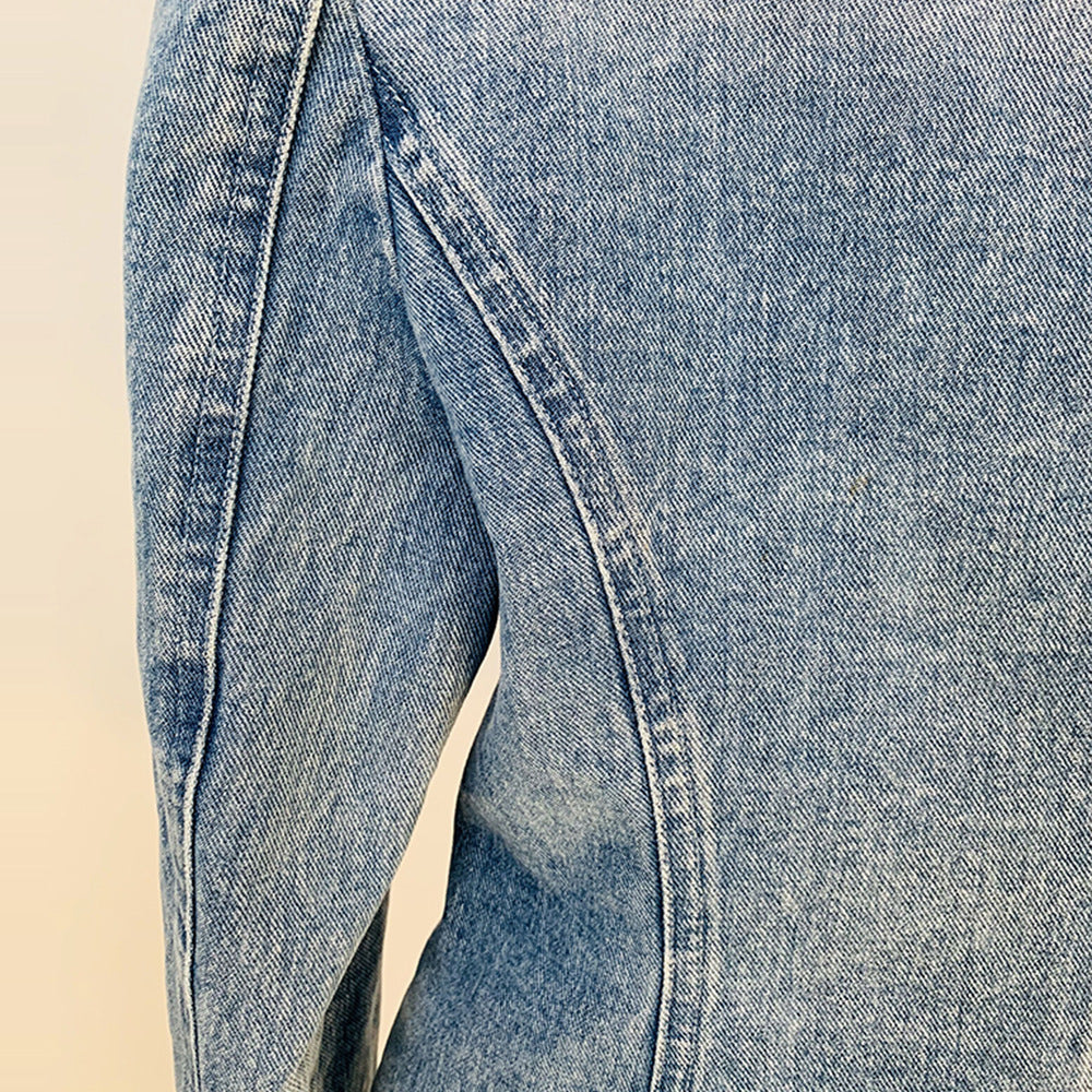 Double Breasted Denim Blazer