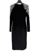 Diamond Beaded Long Sleeve Elegant Dress