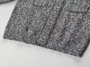 Stylish Chain Decor O-Neck Long Sleeve Single-Breasted Knit Cardigan