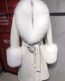 CAPPOTTO IN VERA PELLE DI VOLPE BIANCO