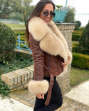 GIACCA IN VERA PELLE CON PELLICCIA DI VOLPE JOY