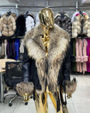 GIACCA IN VERA PELLE DI RACOON IN NERO
