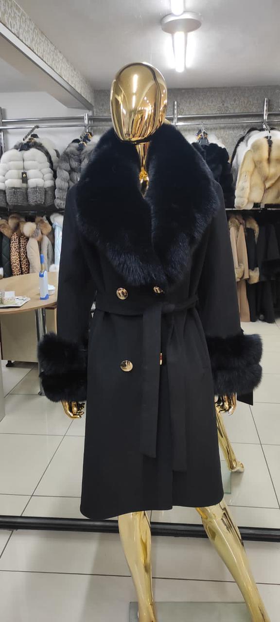 Fox Fur Cashmere Coat in light pink